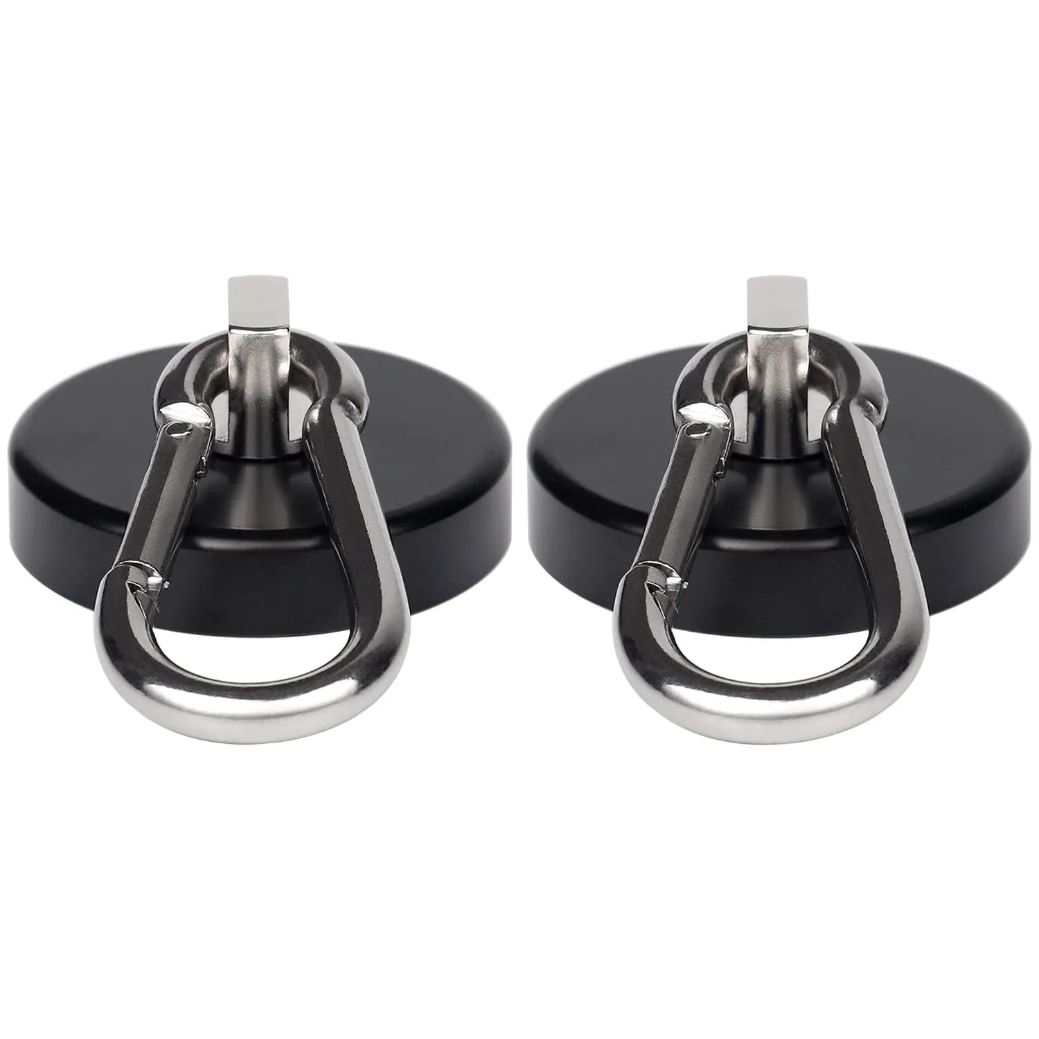 WELLZEER Heavy Duty Magnetic Hooks 170lbs Black 2-Pack | Swiveling Carabiner for Industrial Garages & Kitchens - view 9