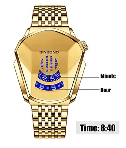 Gosasa Men's Quartz Wristwatch 43.5mm | Waterproof Stainless Steel Geometric Design thumbnail 6