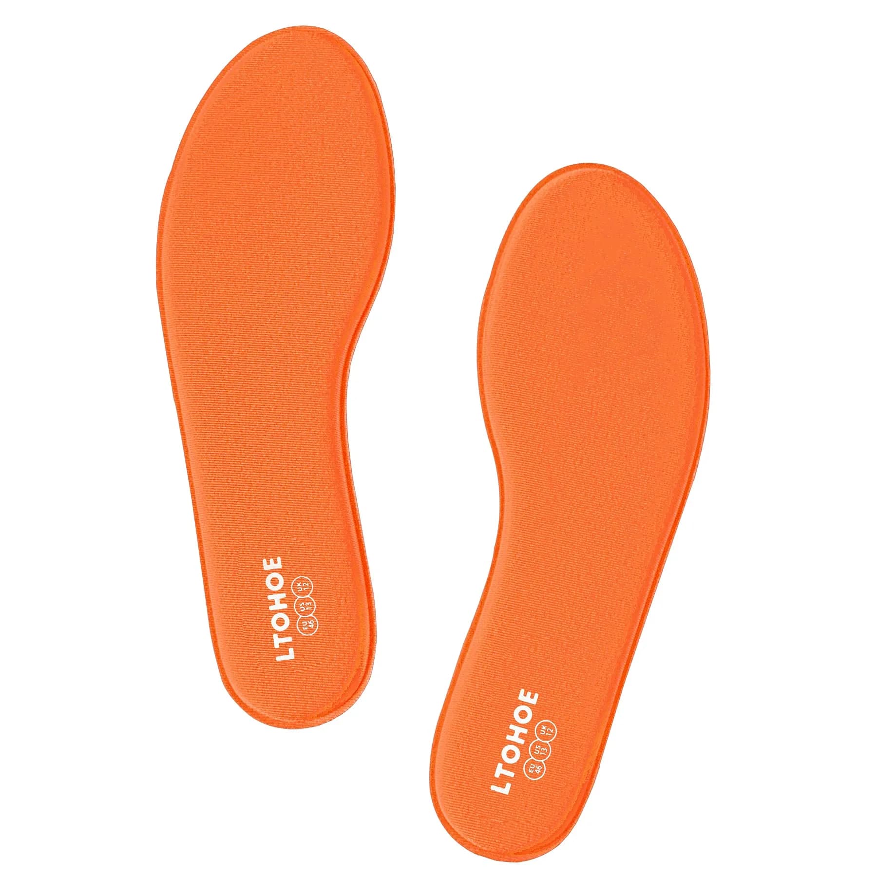 LTOHOE Memory Foam Insoles for Men | Replacement Shoe Inserts for Running & Hiking, 8mm Orange US 8