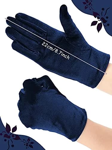 Geyoga 4 Pairs Women Short Velvet Gloves | Elegant Opera & Party Wear thumbnail 3
