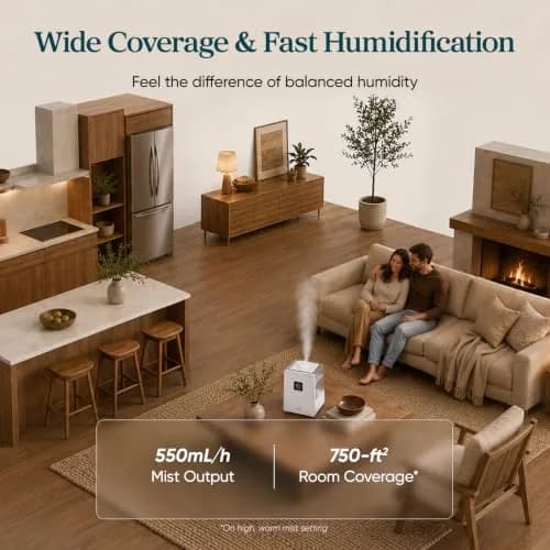 Levoit Smart Hybrid Ultrasonic Humidifier 6L (0.4 Gallons) | Cool & Warm Mist for Large Rooms up to 753 sq ft thumbnail 4