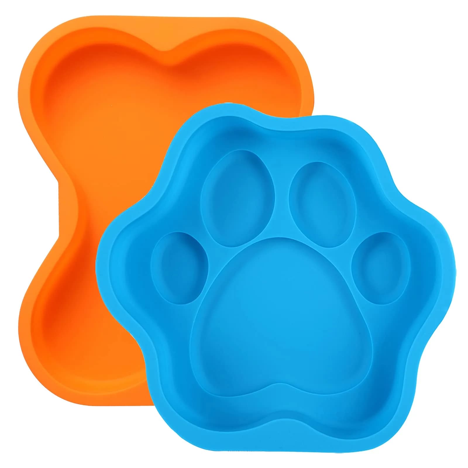 wooyaya Silicone Dog Bone & Paw Cake Pans, 8 Inch (20.32 cm) - Set of 2 - main product image