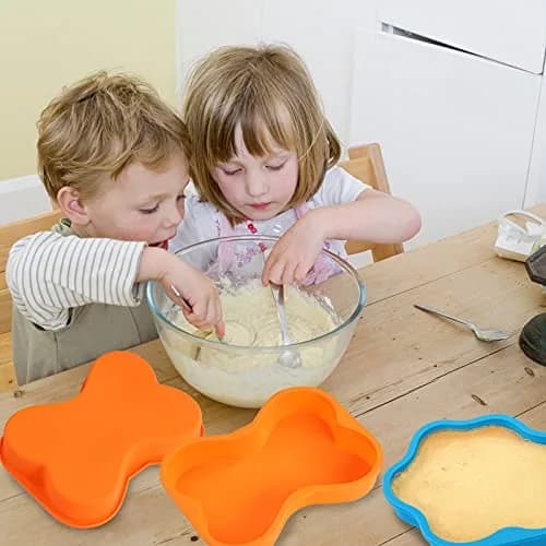 wooyaya Silicone Dog Bone & Paw Cake Pans, 8 Inch (20.32 cm) - Set of 2 thumbnail 7