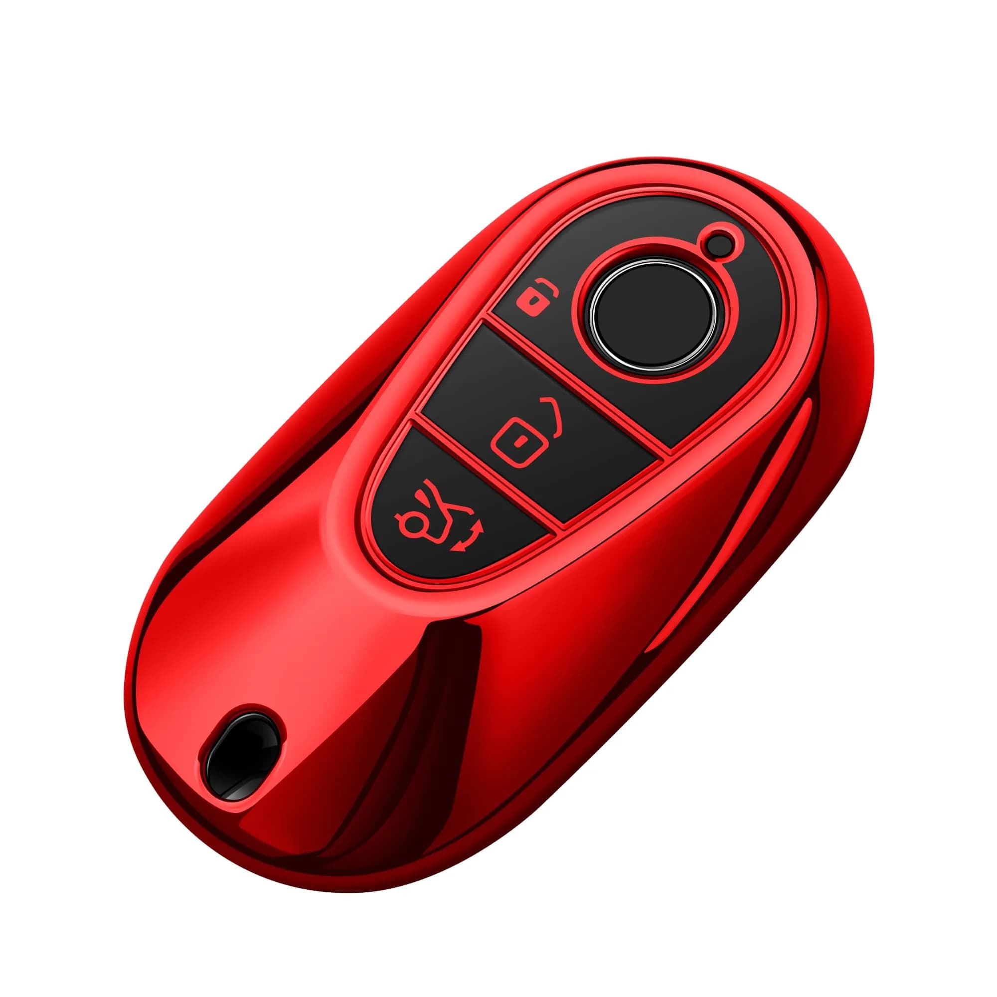 Tukellen for Mercedes Benz Key Fob Cover Red | Soft TPU Case Protector Compatible with 2021-2026 S-Class & More — Red