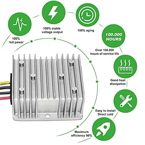 YIPIN HEXHA DC 24V to 12V 30A 360W Waterproof Power Converter | Industrial Grade Buck Regulator thumbnail 3