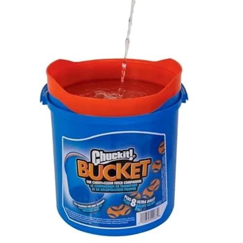 Chuckit! Ultra Ball Dog Toy 8-Pack with Bucket - Medium (6.4 cm) | Durable Rubber Fetch Balls for Dogs 20-60 lbs thumbnail 3