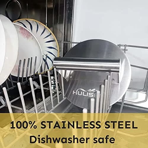 HULISEN Stainless Steel Burger Press 6.2-Inch Round | Flat, Non-Stick, Dishwasher Safe thumbnail 7