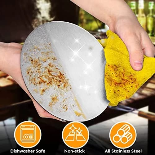 HULISEN Stainless Steel Burger Press 6.2-Inch Round | Flat, Non-Stick, Dishwasher Safe thumbnail 4