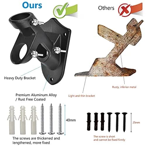 Haoridul Heavy Duty Flag Pole Holder Mount 1" Inner Diameter (Matte Black, 2-Pack) | Rust-Free Aluminum Bracket for Exterior House thumbnail 6