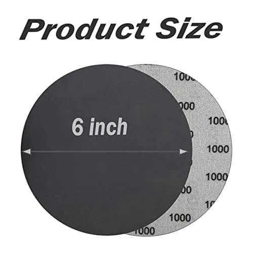 AutKerige 6 Inch 1000 Grit Wet Dry Sandpaper | Hook & Loop Discs for Auto & Home thumbnail 5