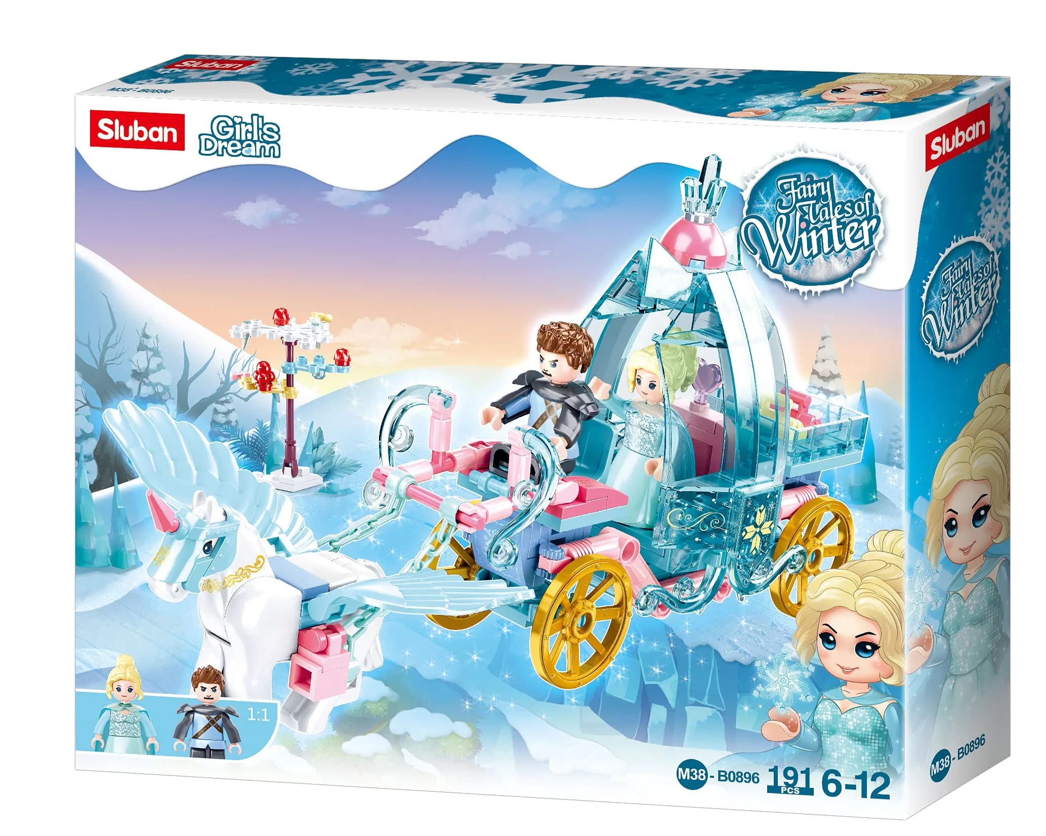 Sluban Fairy Tales of Winter Carriage 191Cs | Fully Compatible Building Set for Kids — Multicolored