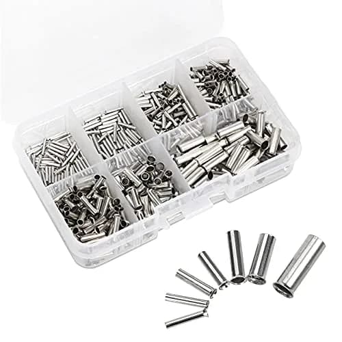 Teansic 600Pcs Tinned Copper Wire Ferrules AWG22-10 | High Conductivity & Safety thumbnail 1