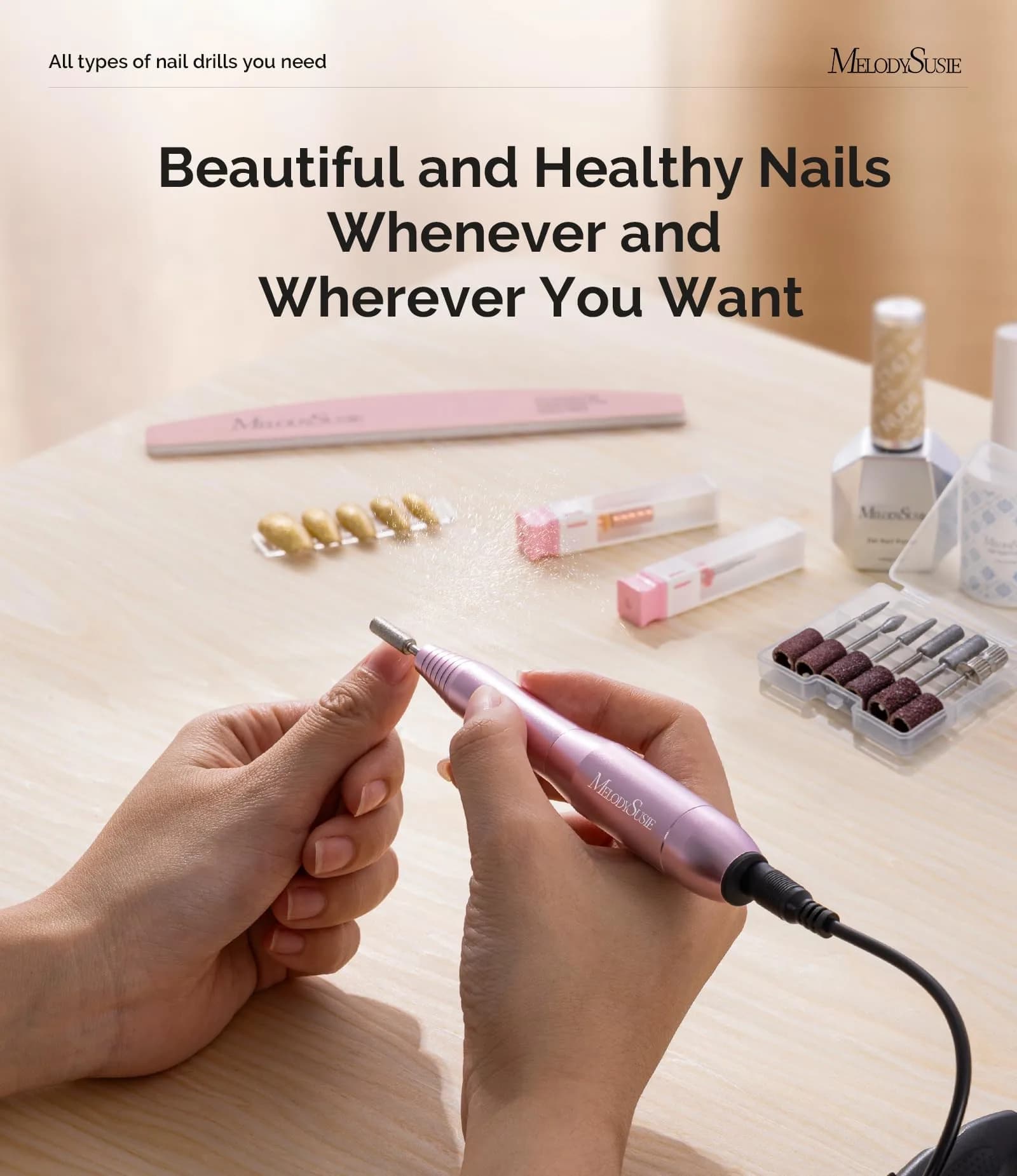 MelodySusie PC120I Portable USB Nail Drill - Macaron Purple | 20000RPM Beginner-Friendly Electric Nail File for Home Use - view 7