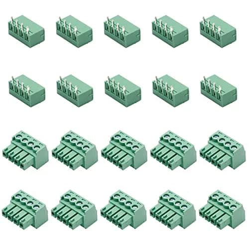 Bonsicoky 4-Pin 3.81mm Pitch PCB Screw Terminal Blocks (10-Set) | Industrial Grade Connectors for Electronics thumbnail 2