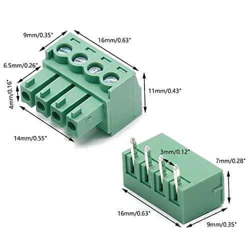 Bonsicoky 4-Pin 3.81mm Pitch PCB Screw Terminal Blocks (10-Set) | Industrial Grade Connectors for Electronics thumbnail 3