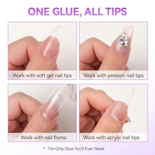 Gelike EC 6 in 1 UV Gel Nail Glue for Press Ons & Nail Tips | 8ml (0.27 Fl Oz) HEMA-Free Formula thumbnail 5