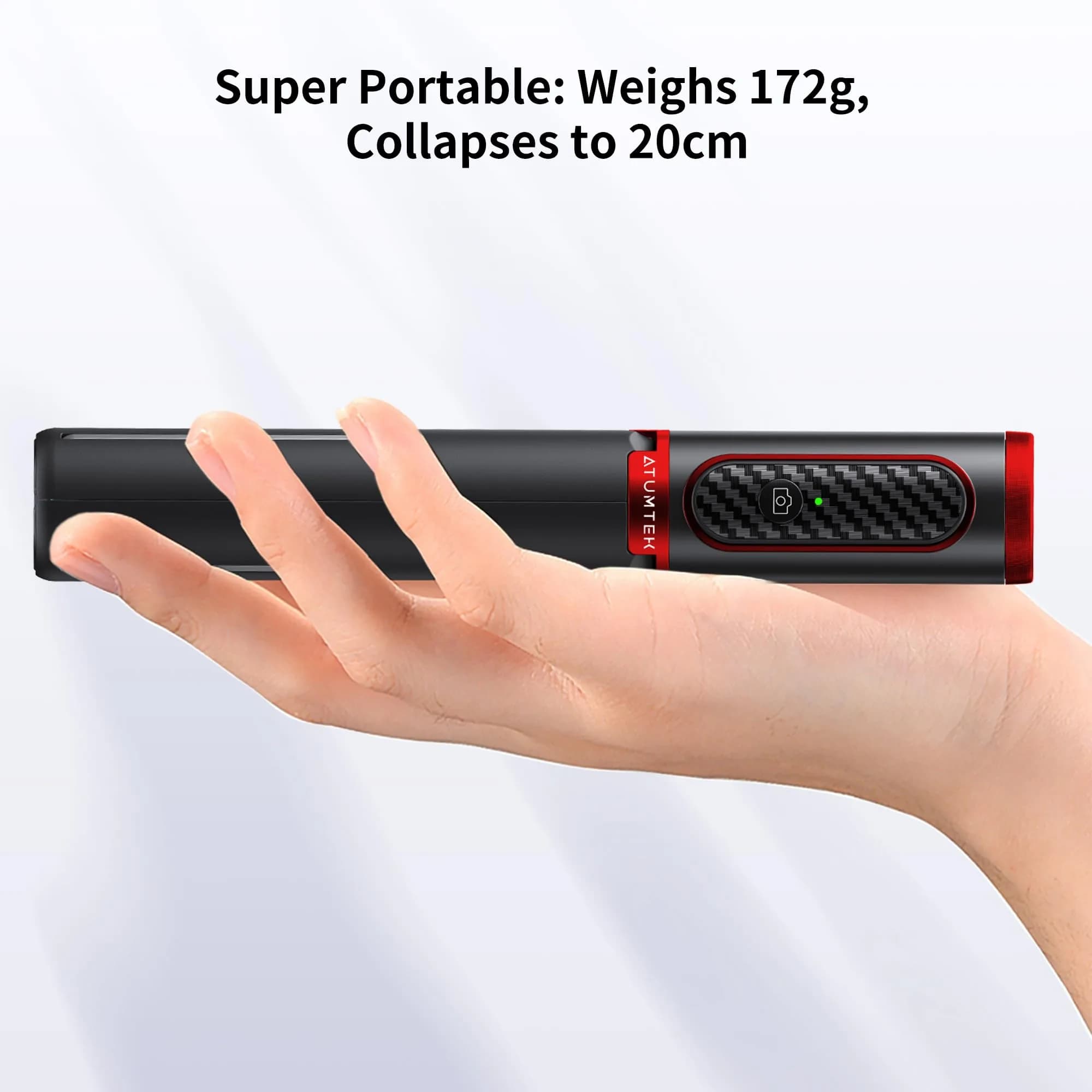 ATUMTEK Red Selfie Stick Tripod with Bluetooth Remote, Extendable Aluminum Phone Holder - view 4