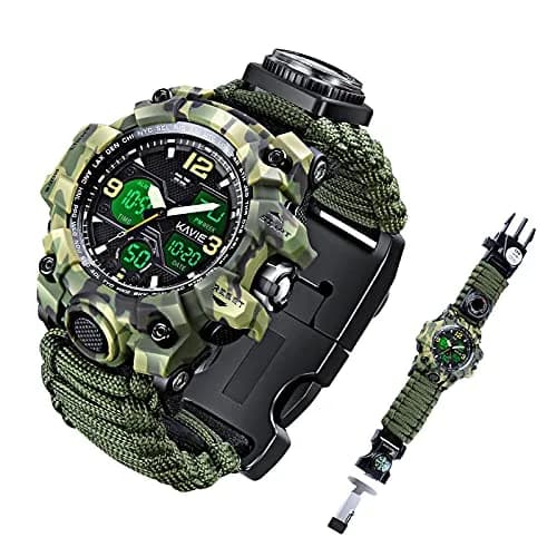 Kavie Men's Tactical Military Digital Watch 45mm (1.77in) | 23-in-1 Survival Multi-Functional Outdoor Waterproof Camouflage Sports Watch thumbnail 1