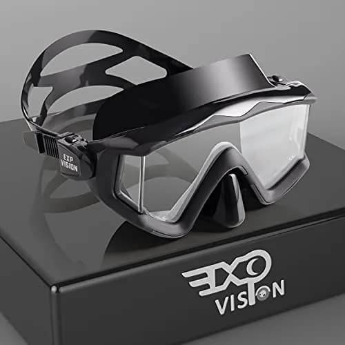 EXP VISION Pano 3 Window Scuba Diving Mask, Tempered Glass Snorkel Mask 280g (9.87 oz) | Wide View Anti-Fog Swim Mask thumbnail 1