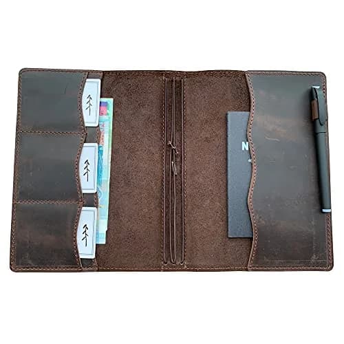 newestor Travelers Notebook Cover A5 Size Dark Brown Genuine Leather | Durable & Functional for Daily Use thumbnail 2