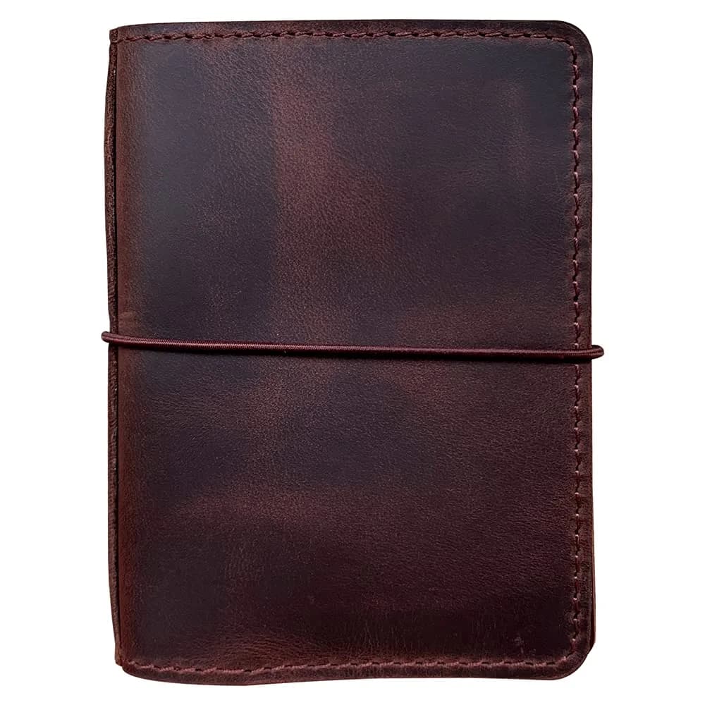 newestor Travelers Notebook Cover Passport Size Dark Brown | Genuine Leather with Pen Loop & Card Slots — Passport Size