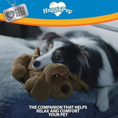 Pets Know Best HuggiePup Comfort Companion with Heartbeat & Heating | Calms Dogs & Puppies, Reusable, Chocolate thumbnail 5
