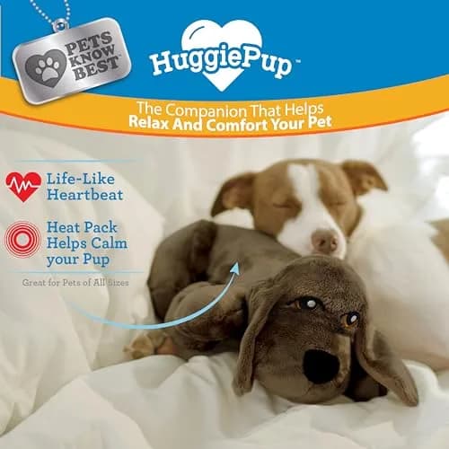 Pets Know Best HuggiePup Comfort Companion with Heartbeat & Heating | Calms Dogs & Puppies, Reusable, Chocolate thumbnail 2