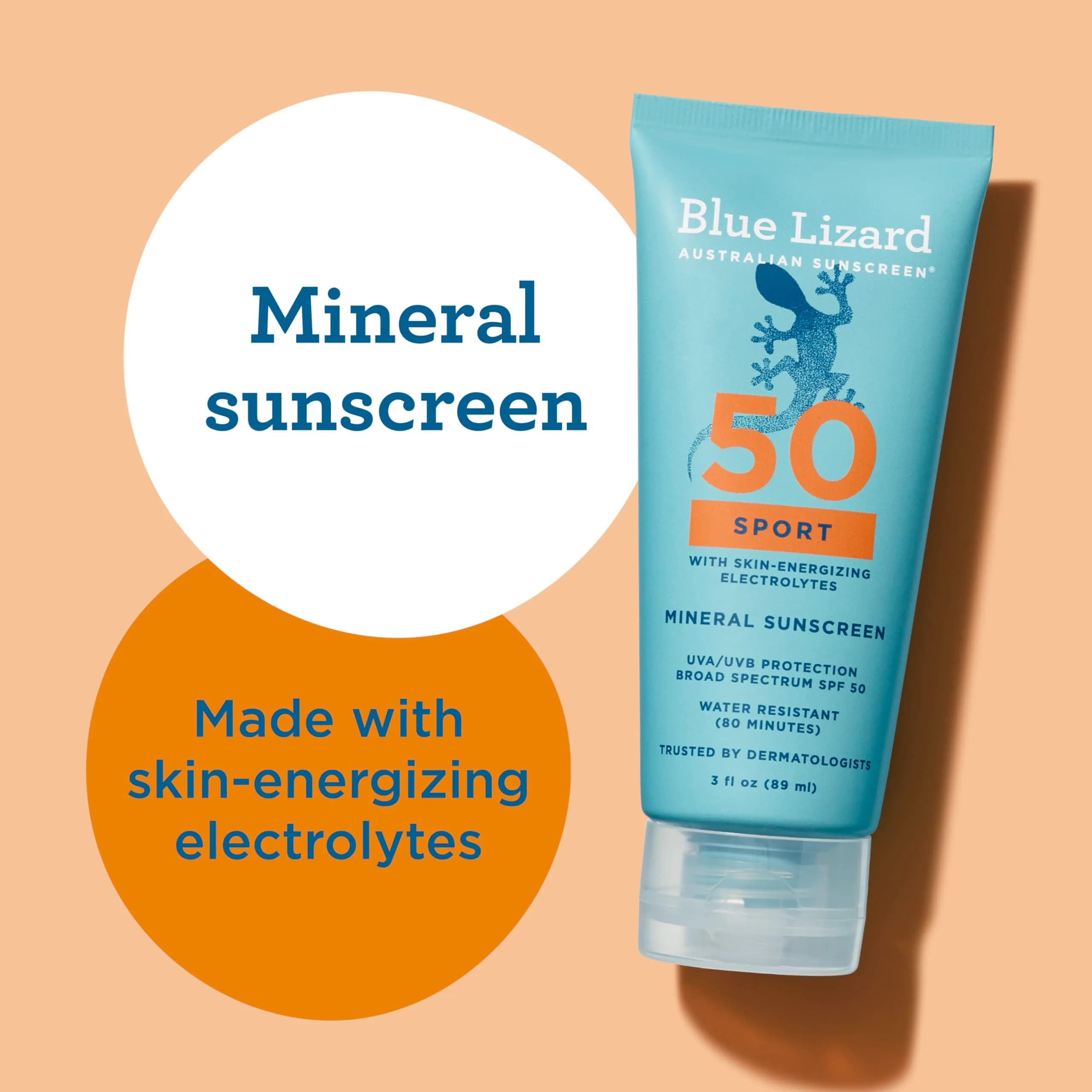 Blue Lizard Sport Mineral SPF 50 Lotion 89ml (3.0 Fl Oz) | Broad Spectrum UVA/UVB Protection - view 4