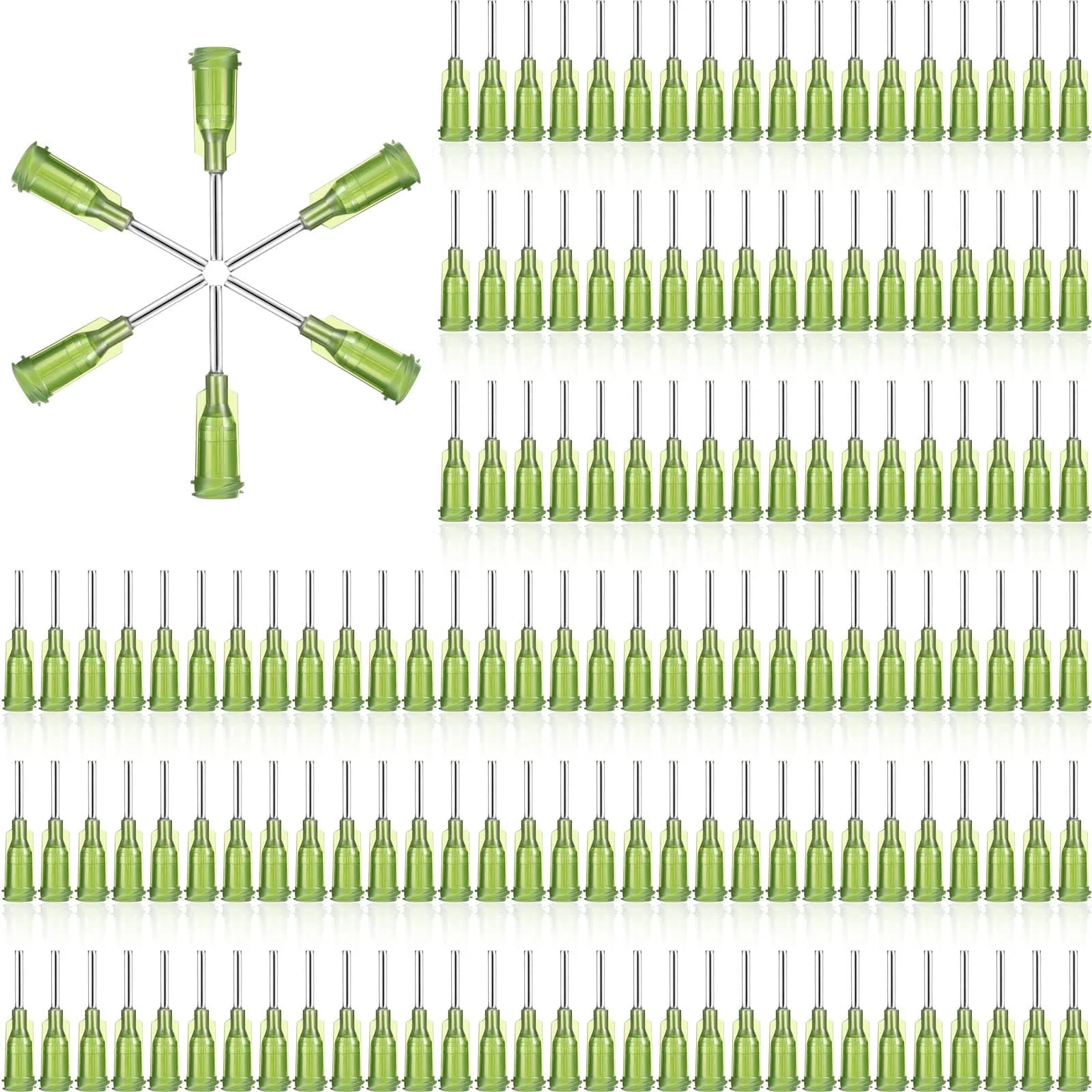 Honoson 150 Pcs Blunt Tip Needles 1/2 Inch Luer Lock, Olive Green | Industrial Dispensing for Crafts & Electronics - main product image