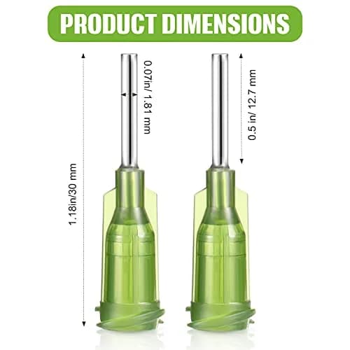 Honoson 150 Pcs Blunt Tip Needles 1/2 Inch Luer Lock, Olive Green | Industrial Dispensing for Crafts & Electronics thumbnail 2