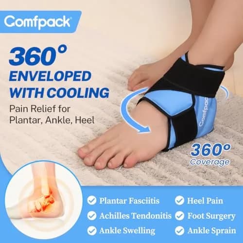 Comfpack Heel Ice Pack Wrap for Plantar Fasciitis Relief, Ankle Ice Pack Wrap for Swelling, 1 Count (Pack of 1) | Targeted Relief for Foot & Ankle Pain thumbnail 2