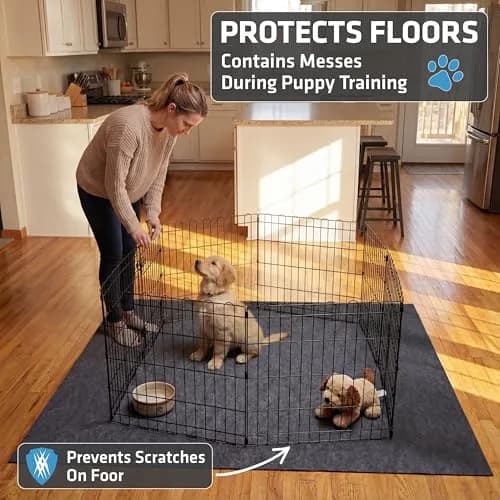 Drymate Jumbo Dog Playpen Mat 60x74 Charcoal | Super Absorbent Waterproof Reusable Puppy Pad thumbnail 2