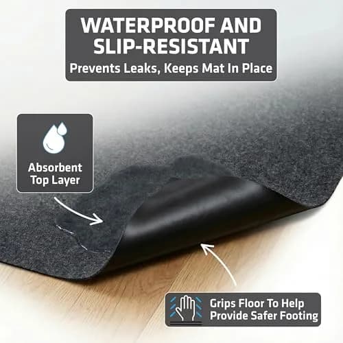 Drymate Jumbo Dog Playpen Mat 60x74 Charcoal | Super Absorbent Waterproof Reusable Puppy Pad thumbnail 3