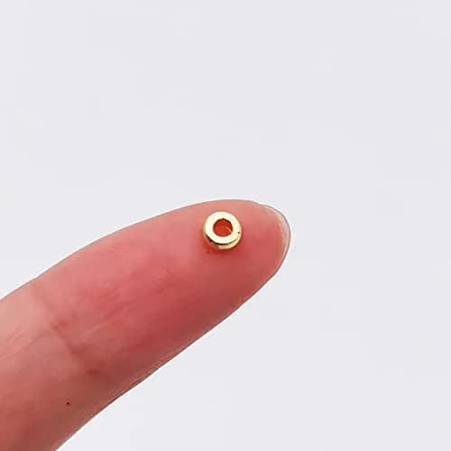 INSPIRELLE 4mm Yellow Gold Plated Brass Heishi Beads (100pcs) | Smooth Metal Spacer Beads for Jewelry Making thumbnail 3