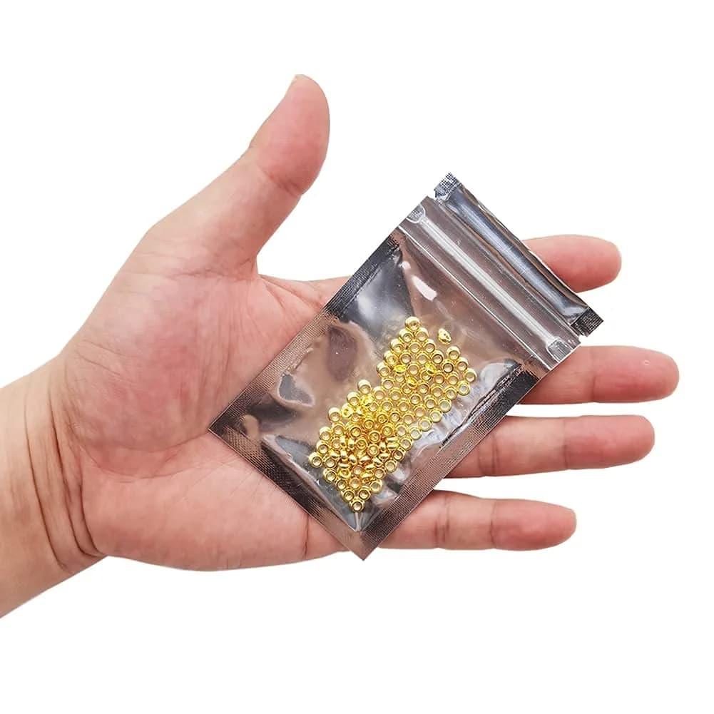 INSPIRELLE 4mm Yellow Gold Plated Brass Heishi Beads (100pcs) | Smooth Metal Spacer Beads for Jewelry Making - view 4