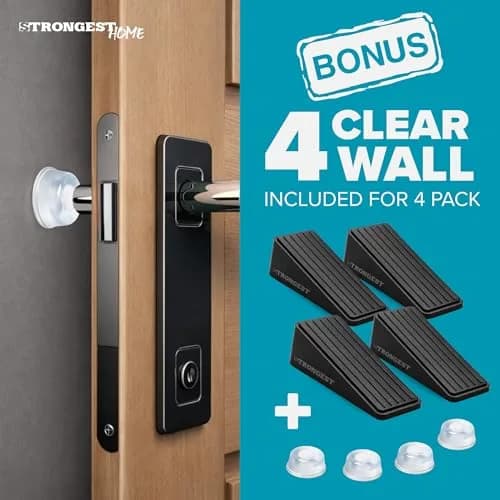 STRONGEST HOME Black Door Stoppers for Bottom of Door, Metal Door Stop | Heavy Duty Zinc Alloy, Fits 0.16-1 in Gaps thumbnail 6