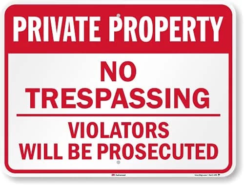 SmartSign 18 x 24 inch Private Property No Trespassing Metal Sign, 80 mil Aluminum, 3M Laminated Reflective Material thumbnail 1