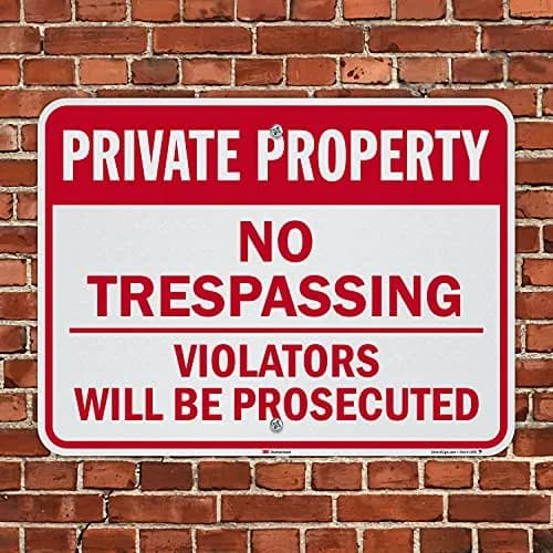 SmartSign 18 x 24 inch Private Property No Trespassing Metal Sign, 80 mil Aluminum, 3M Laminated Reflective Material thumbnail 4