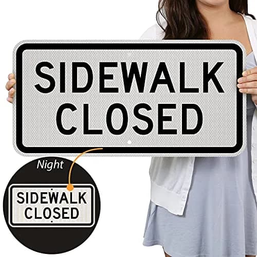 SmartSign 12 x 24 inch MUTCD-Compliant Metal Sign, Black & White, Reflective, Durable Aluminum thumbnail 2