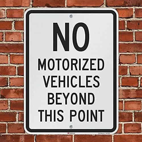 SmartSign No Motorized Vehicles Beyond This Point Metal Sign 61x46 cm (24x18 inch) | Durable 80 mil Aluminum with 3M Reflective Lamination thumbnail 4