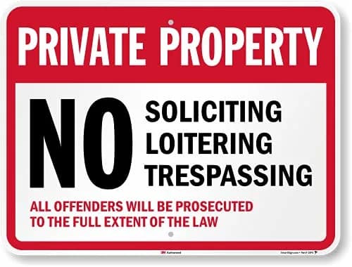 SmartSign Private Property No Soliciting No Loitering No Trespassing Metal Sign 18 x 24 inch | Heavy Duty Aluminum thumbnail 1