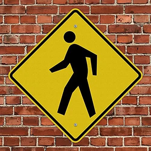 SmartSign 24 x 24 inch Pedestrian Traffic MUTCD-Compliant Metal Sign (Symbol Only), 80 mil Aluminum, 3M Laminated Engineer Grade Reflective Material, Black and Yellow thumbnail 5