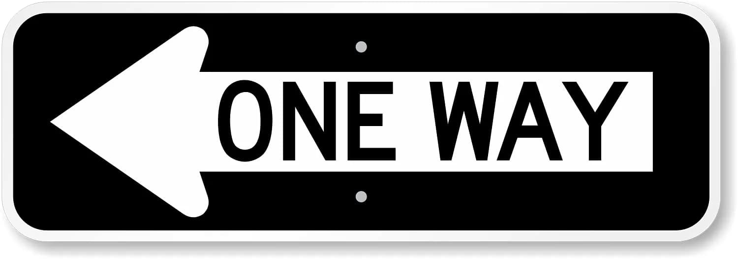 SmartSign 8 x 24 inch MUTCD-Compliant Metal Sign with Left Arrow, 80 mil Aluminum, 3M Laminated Reflective Material — 8x24 inches