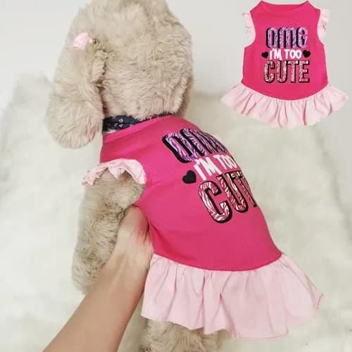 XPUDAC Small Dog Dress 4 Pack | Cute Pink Angel Pet Apparel for Small Dogs & Cats thumbnail 7