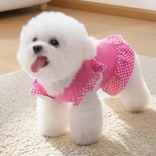 XPUDAC Small Dog Dress 4 Pack | Cute Pink Angel Pet Apparel for Small Dogs & Cats thumbnail 3