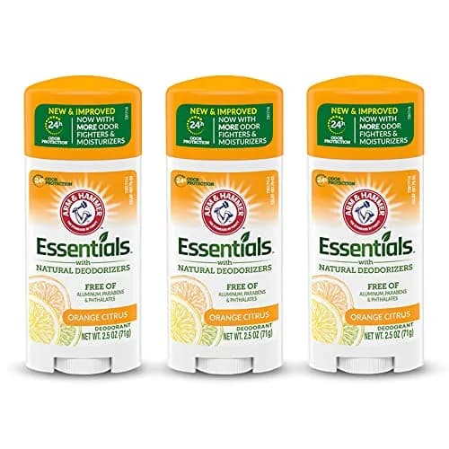 Arm & Hammer Essentials Orange Citrus Solid Oval Deodorant 7.5 oz (2.5 oz Pack of 3) | Natural Deodorizers, Aluminum-Free thumbnail 1