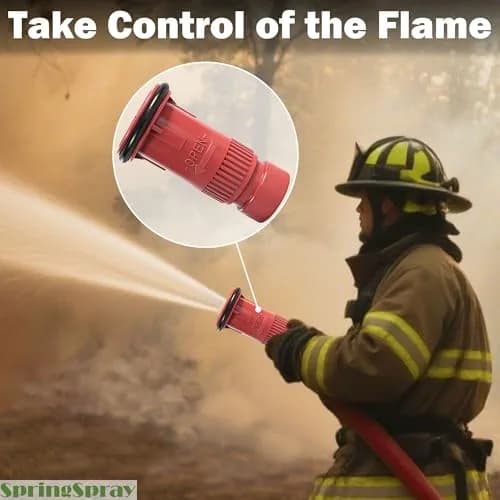 SpringSpray 1 Inch Fire Hose Nozzle Thermoplastic NH/NST 1" Fire Nozzles | Adjustable, Lightweight & Durable thumbnail 3