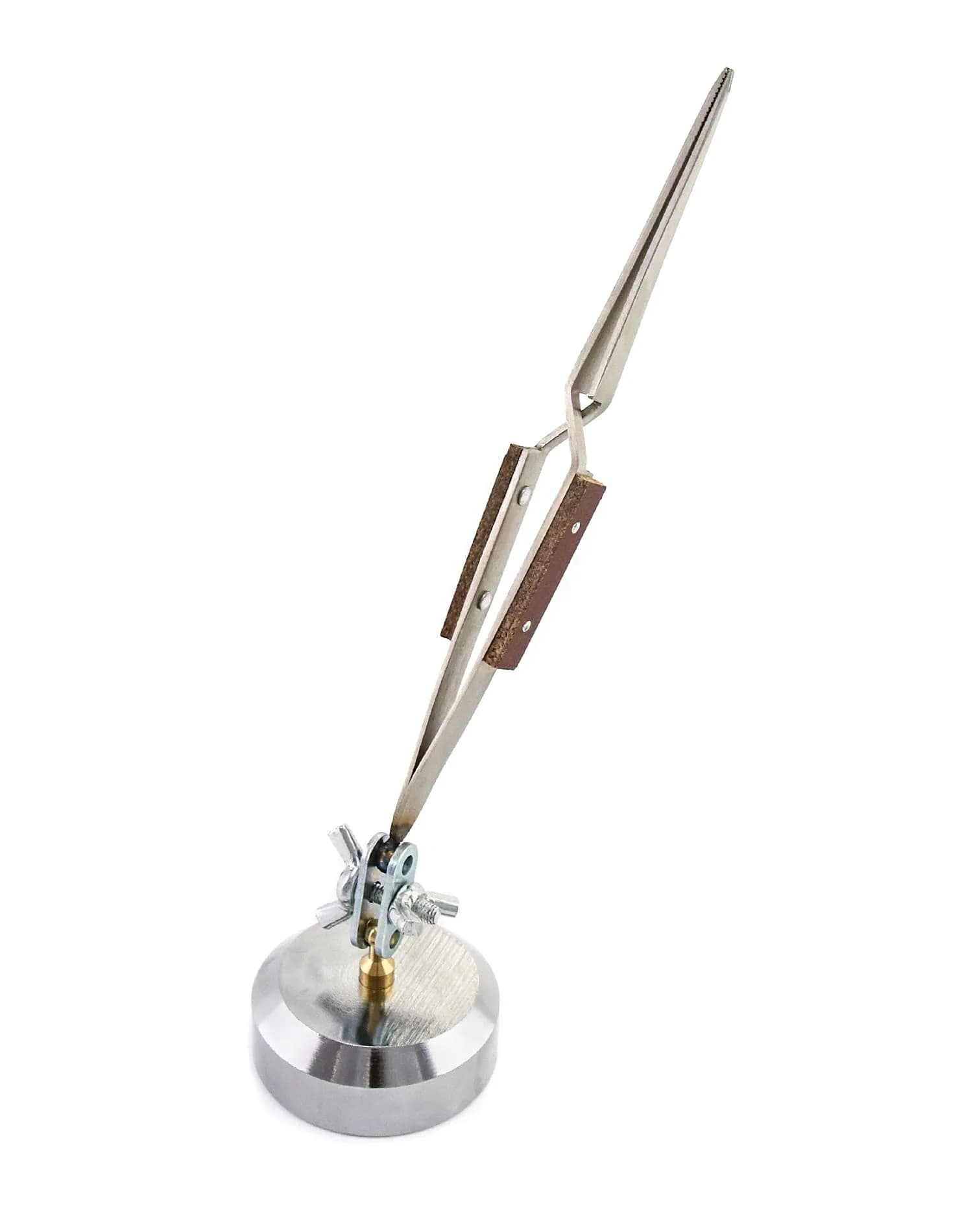 QWORK Cross Locking Tweezers with Base 360° Rotation | Jewelry Welding Soldering Repair Kit - main product image