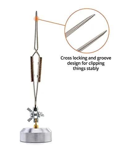QWORK Cross Locking Tweezers with Base 360° Rotation | Jewelry Welding Soldering Repair Kit thumbnail 3