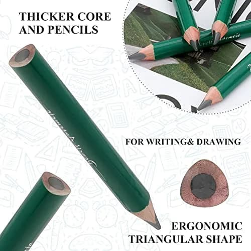 AUTEMOJO Triangular Fat Pencils 8.9 cm (3.5 inch) | Ergonomic Grip for Young Children thumbnail 3